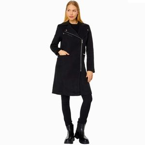 Avec Les Filles Moto Wool Blend Coat size M NWT